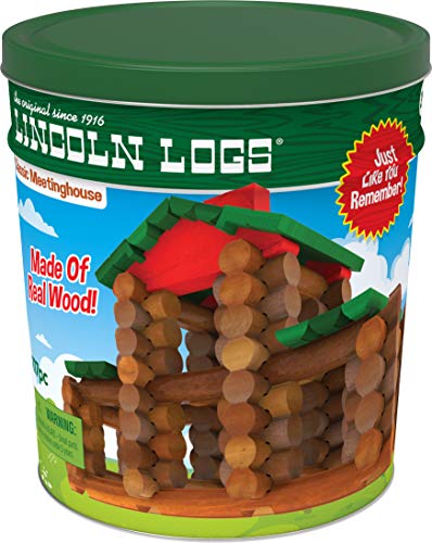 Classic Lincoln Logs Set - 117 Real Wood Parts