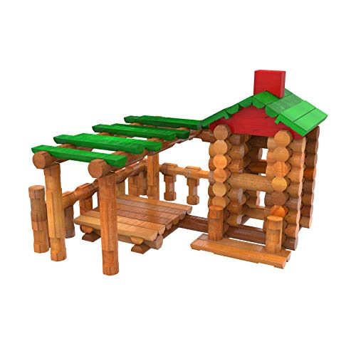 Classic Lincoln Logs Set - 117 Real Wood Parts