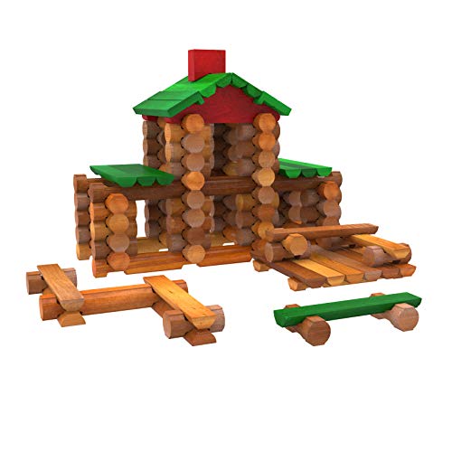 Classic Lincoln Logs Set - 117 Real Wood Parts