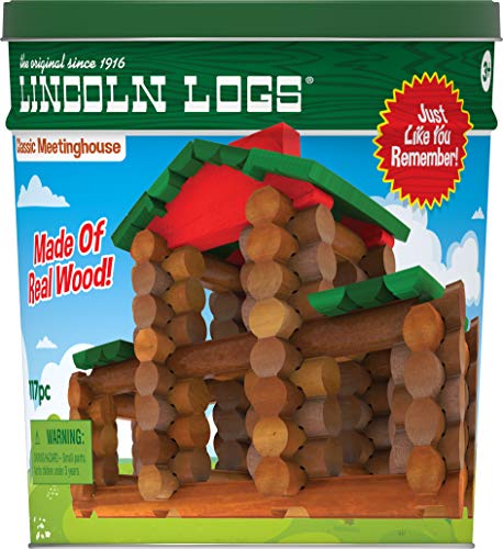 Classic Lincoln Logs Set - 117 Real Wood Parts