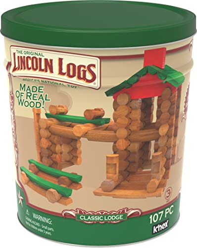 Lincoln Logs Classic Lodge Tin 107 Pieces