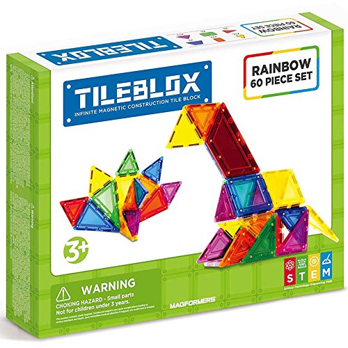 Magnetic Tileblox Building Blocks Set - 60 Pieces