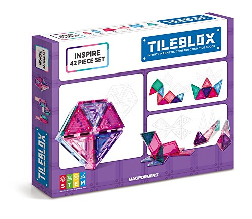 Tileblox Inspire (42 Piece) Set Magnetic Building Blocks, Educational Magnetic Tiles Kit , Magnetic Construction STEM Toy Set