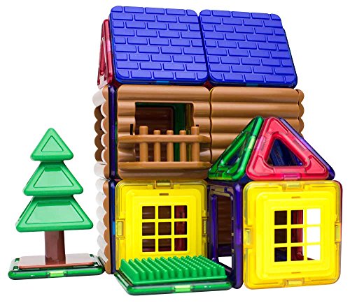 Rainbow Log Cabin Magformers Building Toy Set