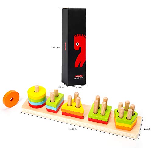 Wooden Shape Sorter Toy for Toddlers