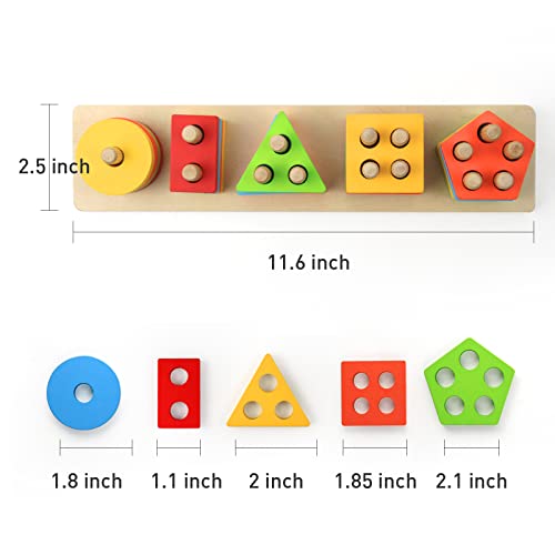 Wooden Shape Sorter Toy for Toddlers