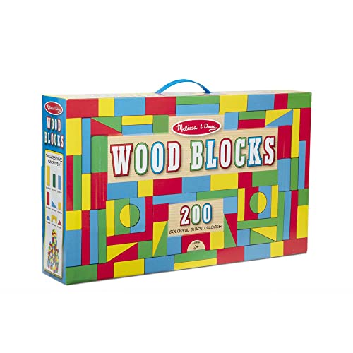 200-Piece Wooden Building Block Set