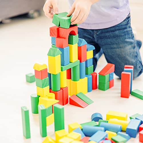 200-Piece Wooden Building Block Set