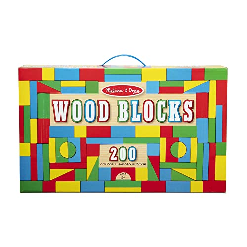 200-Piece Wooden Building Block Set