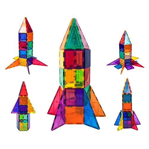 32-Piece Magnetic Rocket Building Block Set