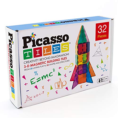 32-Piece Magnetic Rocket Building Block Set
