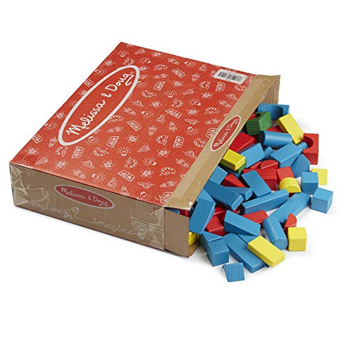 Wooden Block Set - 200pcs, 4 Colors, 9 Shapes