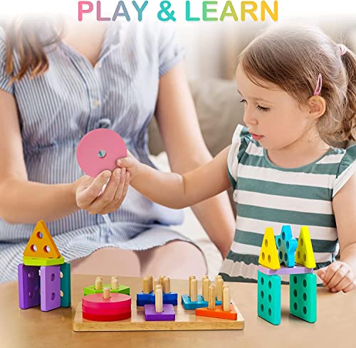 Wooden Montessori Shape Sorter Toy Set