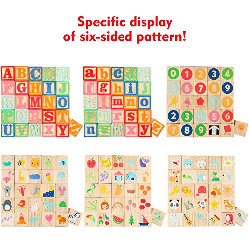 36 PCS Wooden ABC Toy Building Blocks for Kids