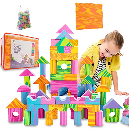 140 Piece Colorful EVA Foam Blocks Set for Kids