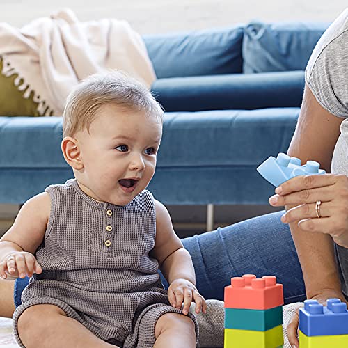 Infantino Super Soft Building Blocks, Easy-to-Hold for Babies & Toddlers, BPA-Free, Multi-Colored, 12-Piece Set