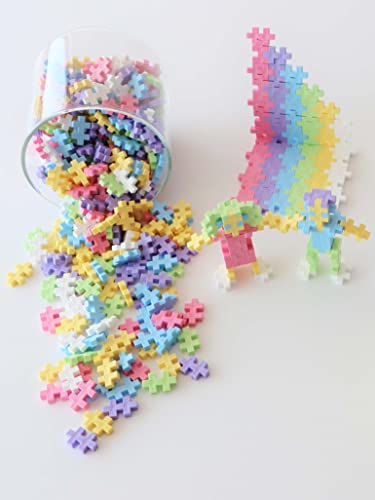 PLUS PLUS - Open Play Set - 600 Piece - Pastel Color Mix, Construction Building Stem Toy, Interlocking Mini Puzzle Blocks for Kids