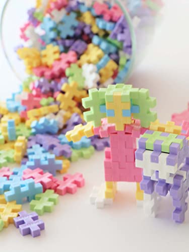 PLUS PLUS - Open Play Set - 600 Piece - Pastel Color Mix, Construction Building Stem Toy, Interlocking Mini Puzzle Blocks for Kids
