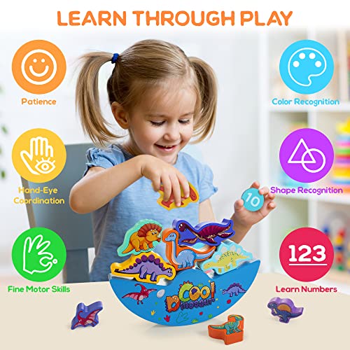2-in-1 Building Balance Dinosaur Toy Set