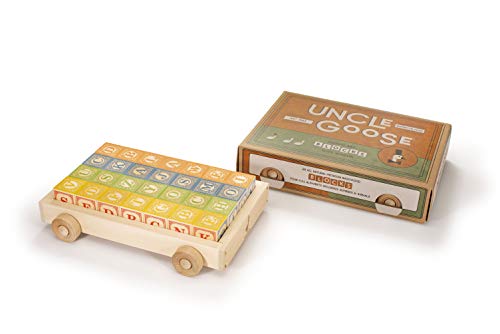 Uncle Goose Classic ABC Blocks with Wagon - Made in The USA