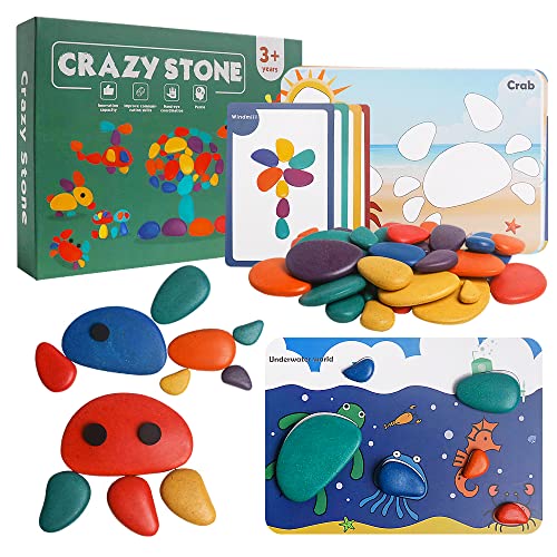Colorful Wooden Stacking Balance Stones for Kids
