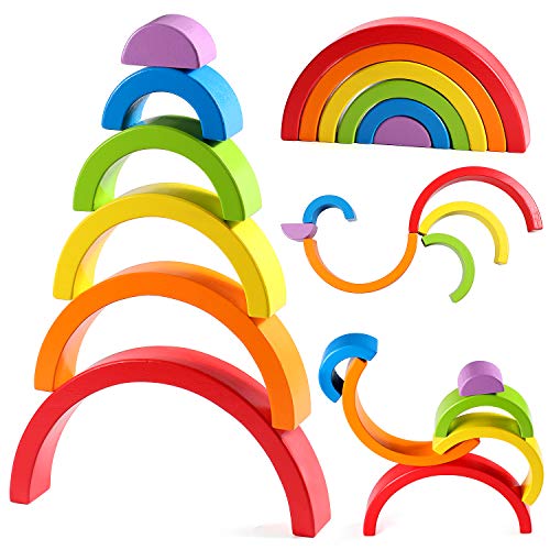 Lewo Rainbow Stacker Puzzle for Toddlers