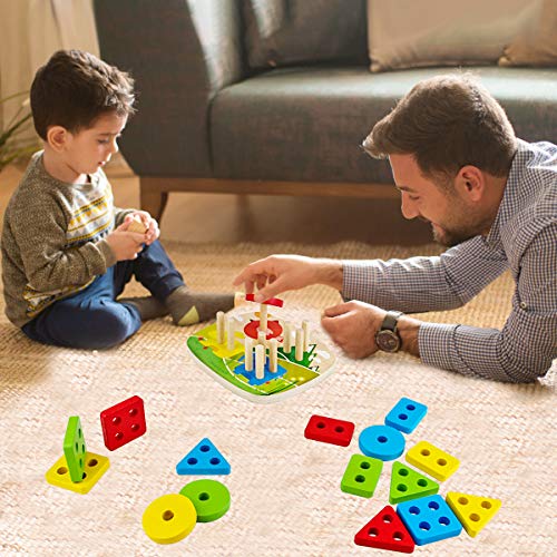 Wooden Geometric Stackable Toy for Toddlers