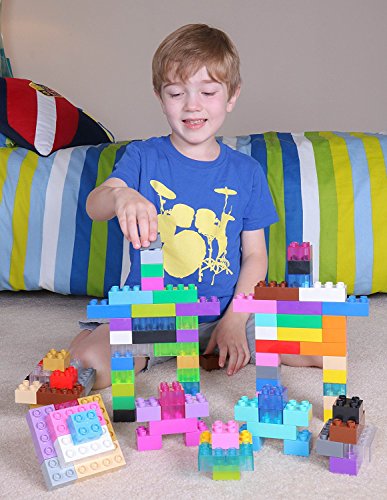 Strictly Briks Toy Building Block - Big Briks Set-Large Building Blocks for Ages 3 Years & Up, 24 Rainbow Colors, 204 Pc