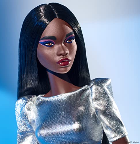 Posable Collectible Barbie with Sleek Black Hair