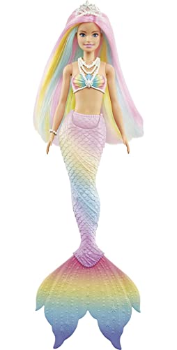 Rainbow Hair Mermaid Barbie Doll for Kids
