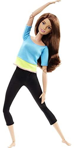 Posable Barbie doll with blue yoga outfit