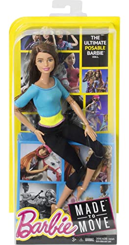 Posable Barbie doll with blue yoga outfit