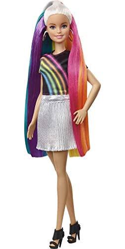 Rainbow Sparkle Barbie with extra long hair