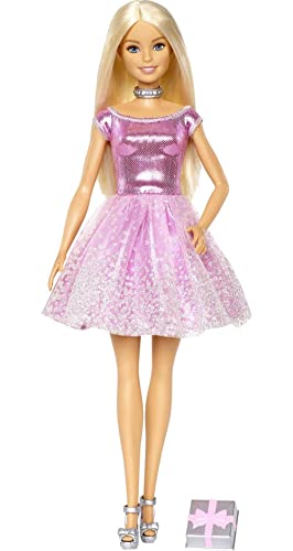 Barbie Birthday Doll with Glitter Dress and Accessories