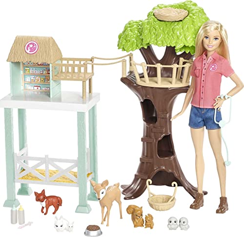 Barbie Animal Rescuer Playset with 8 Figurines