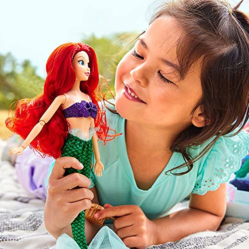 Disney Ariel Doll with Brush - Poseable, 11.5 Inches