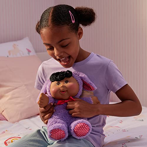 Cabbage Patch Kids Deluxe Toddler Giggle with Me, Purple Bunny Fashion- 11” CPK Doll- Touch Sensor for Giggles- Grow Your Cabbage Patch