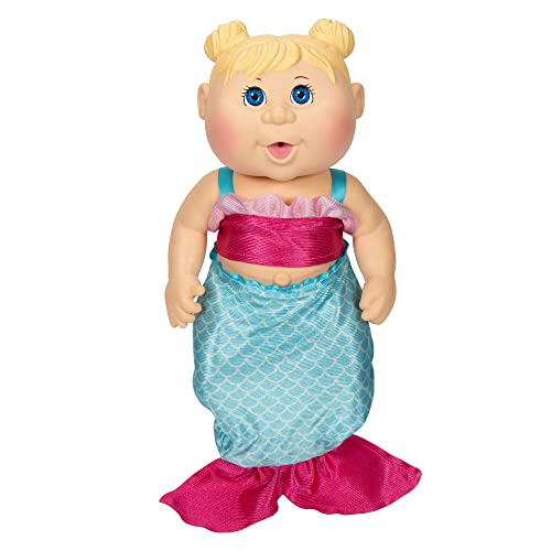 Cabbage Patch Kids Drink N Wet Newborn - Splash N Reveal Mermaid - 11inch Newborn Classic CPK Dolls - Sculpted Blonde Hair Magically Turns Pink – 2 Fashions – Grow Your Cabbage Patch