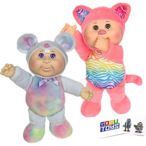 Cabbage Patch Kids Rainbow Garden (2 Pack) Mollie Mouse and Gala Kitty with 2 Gosutoys Stickers