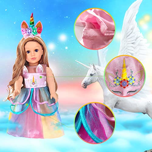 Unicorn Doll Clothes for 18-inch Dolls - Pink