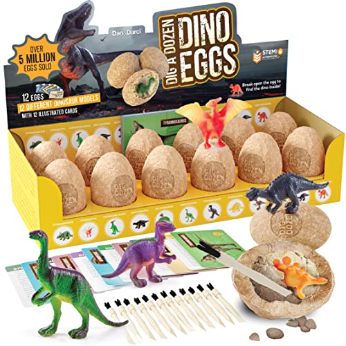 Dino Egg Dig Kit for Kids 3-12: 12 Eggs & Dinosaurs