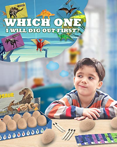 Excavation Toy with 12 Unique Dinos for Kids