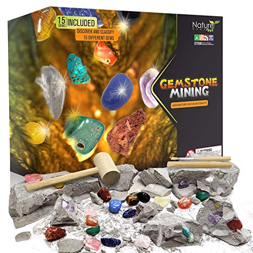 Gemstone Digging Kit for Kids - 15 Precious Stones