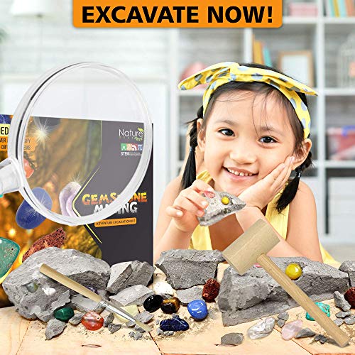 Gemstone Mining Kit for Kids - Discover 15 Precious Gems