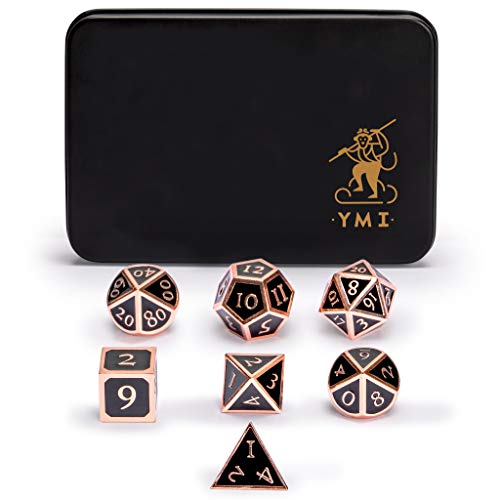 Copper Rose Metal Dice Set with Case