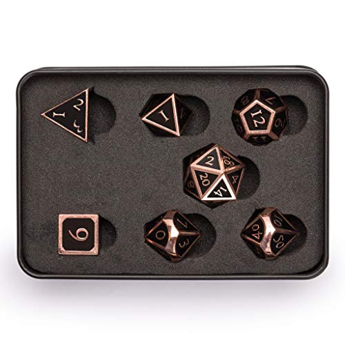 Copper Rose Metal Dice Set with Case