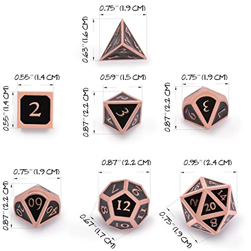 Copper Rose Metal Dice Set with Case