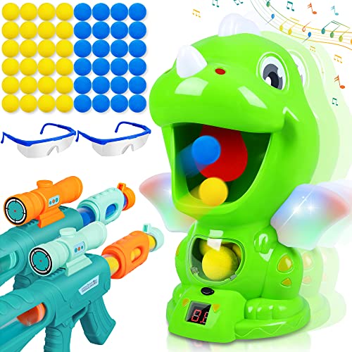 Dinosaur Shooting Toy Guns with Foam Balls & Score Record
