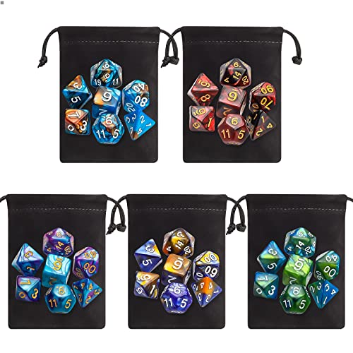 35-Piece Double-Color Polyhedral Dice Set for Kids