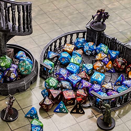 35-Piece Double-Color Polyhedral Dice Set for Kids